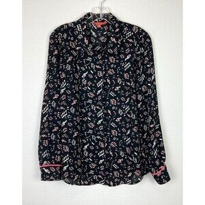 ModCloth Women's Button Up Blouse Size M Music Notes Office Teacher